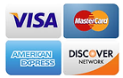 VISA, Mastercard, American Express, Discover