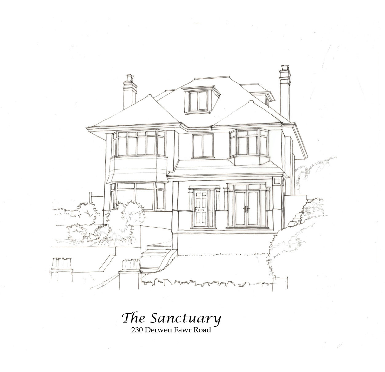 Family Home, A3 framed (black)