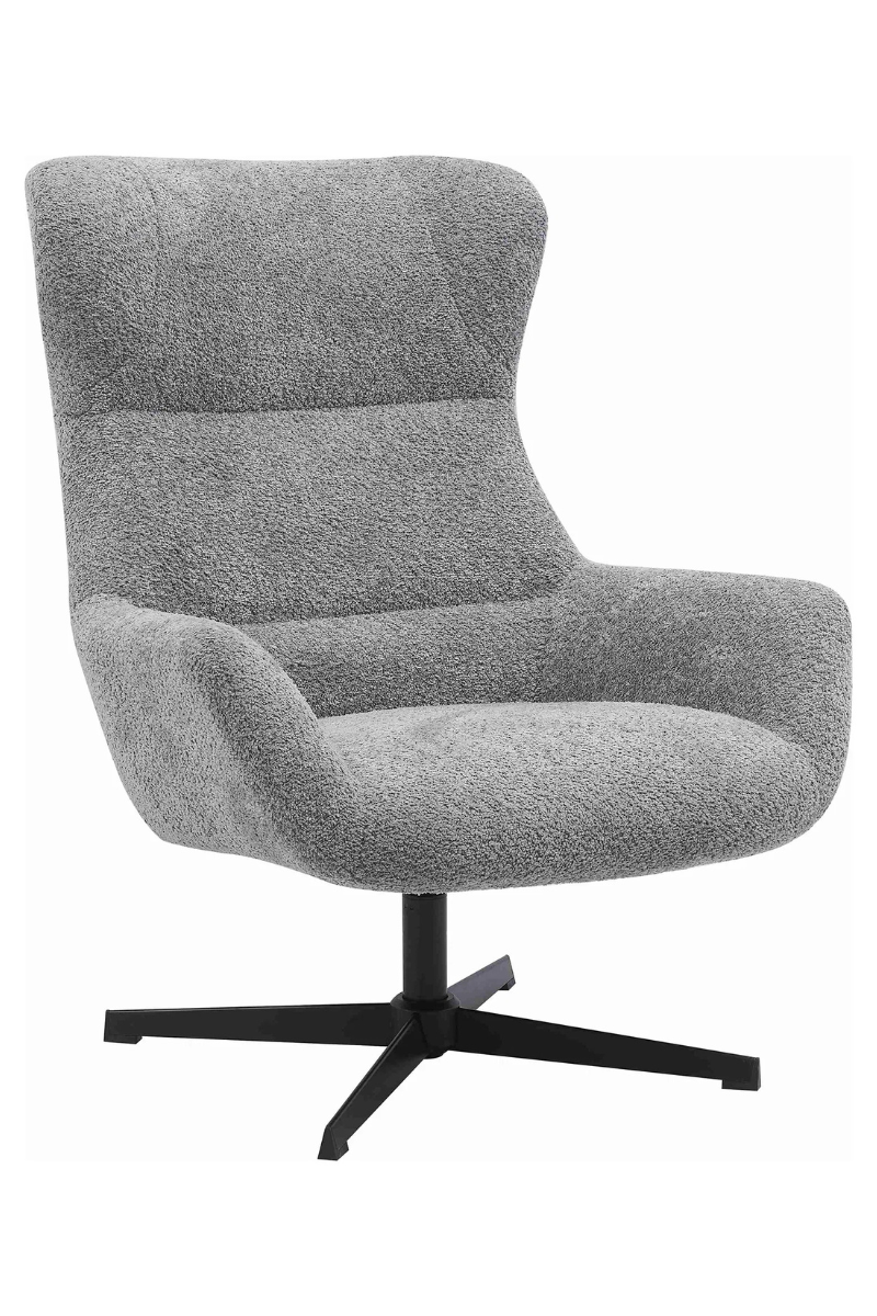 Miniature : Fauteuil pivotant en tissu pied en acier noir