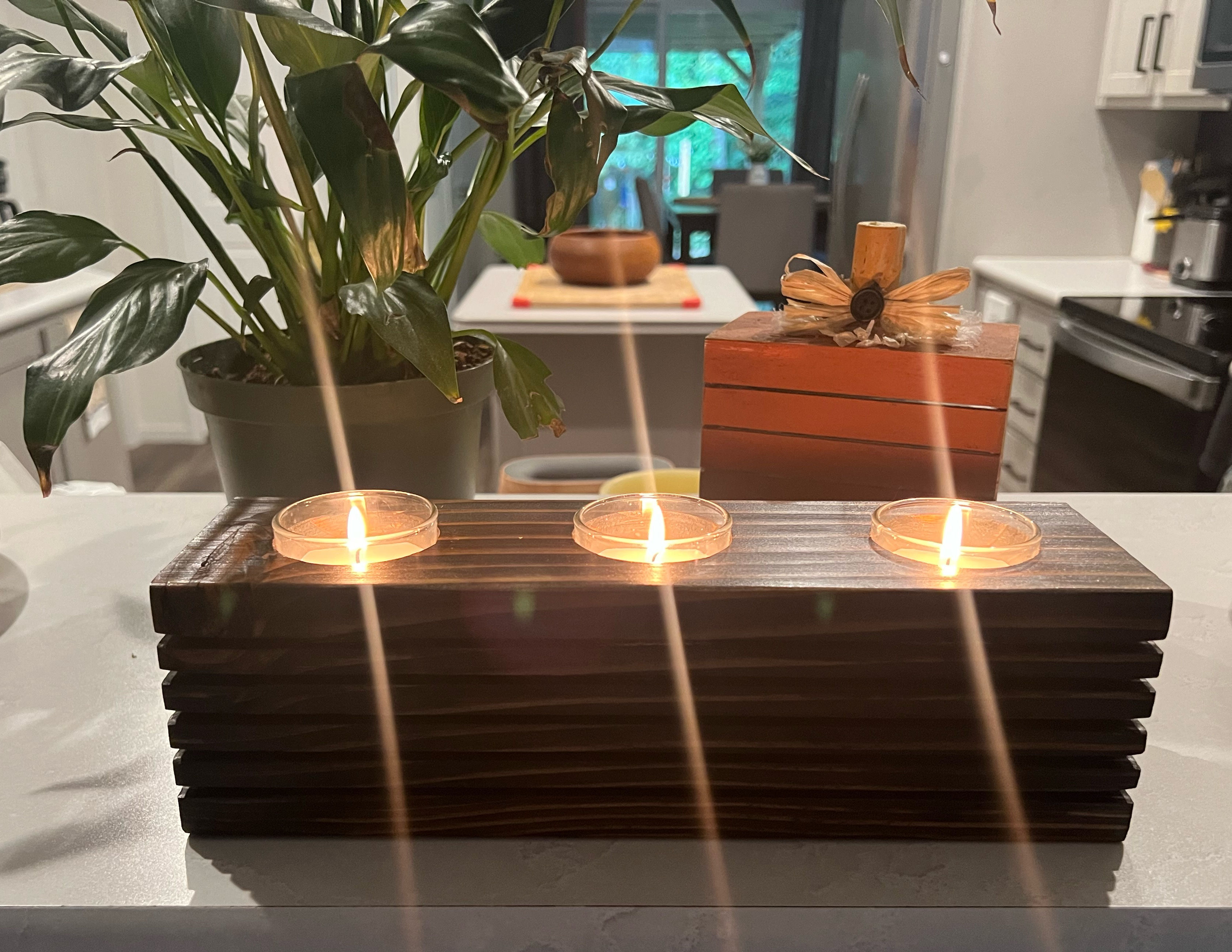 Wooden Candle Holder