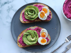 Avocado Rose & Beet Hummus Toast