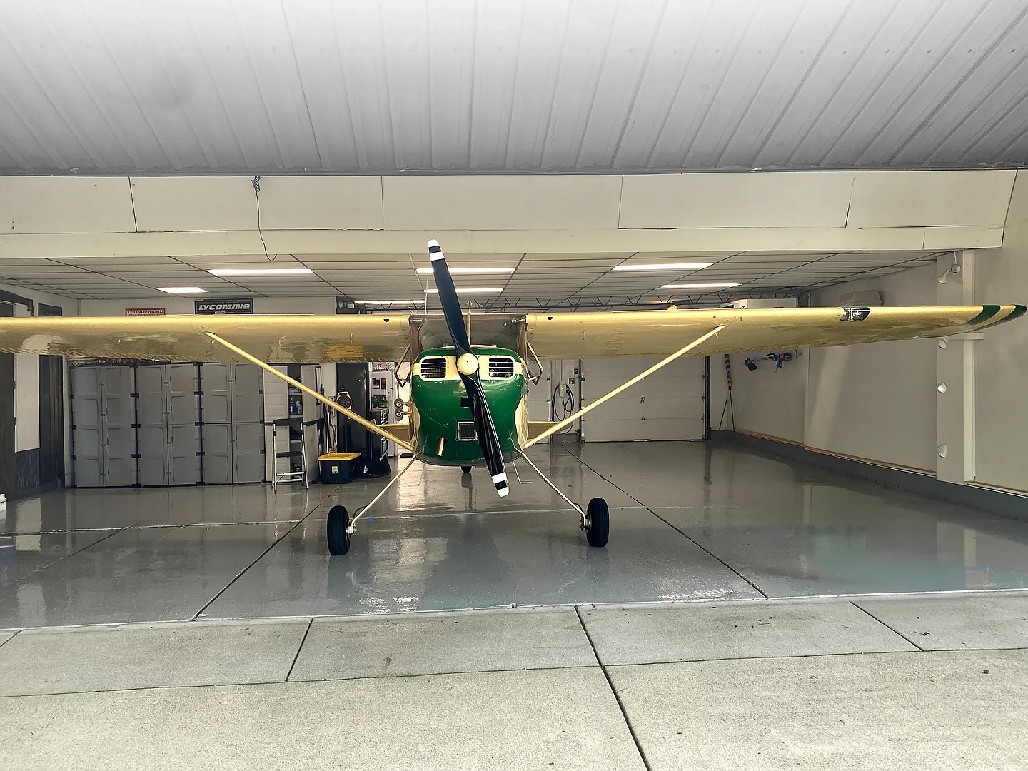 A Cessna parked inside the DodoHouse hangar