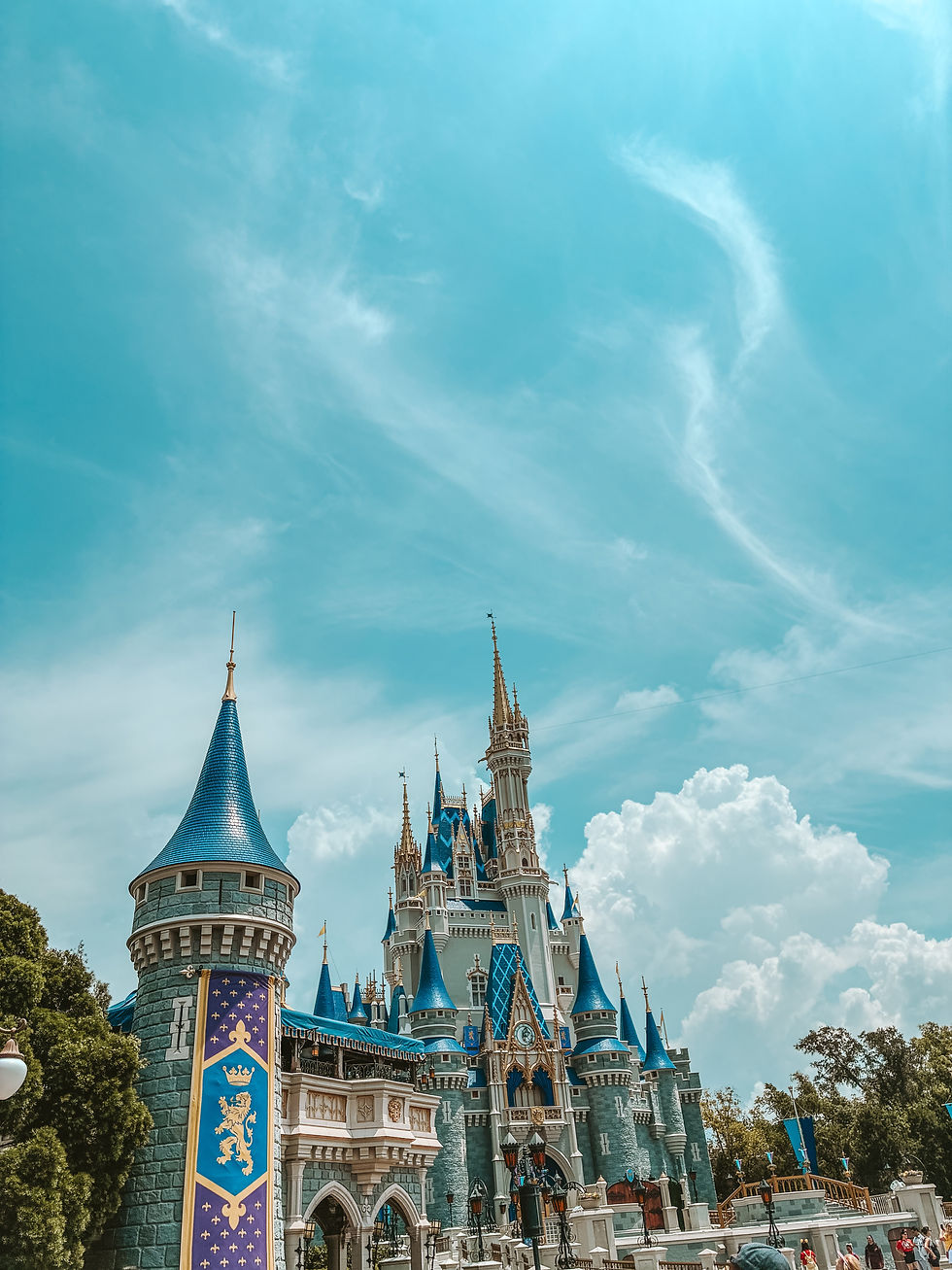 Cinderella's castle at Magic Kingdom side view.