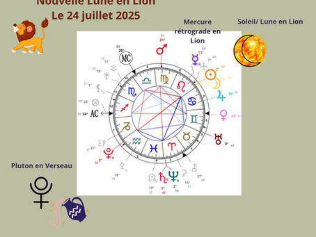 Nouvelle Lune en Lion du 24 juillet 2025, un moment clé en astrologie. Je remercie les nouveaux abonnés et vous informe que les ateliers continuent, même pendant les vacances, notamment un atelier sur Pluton en Verseau, Uranus en Gémeaux, Saturne/Neptune en Bélier, et d'autres thèmes si vous souhaitaient. Découvrez l'influence de cette Nouvelle Lune et comment elle peut impacter votre signe.