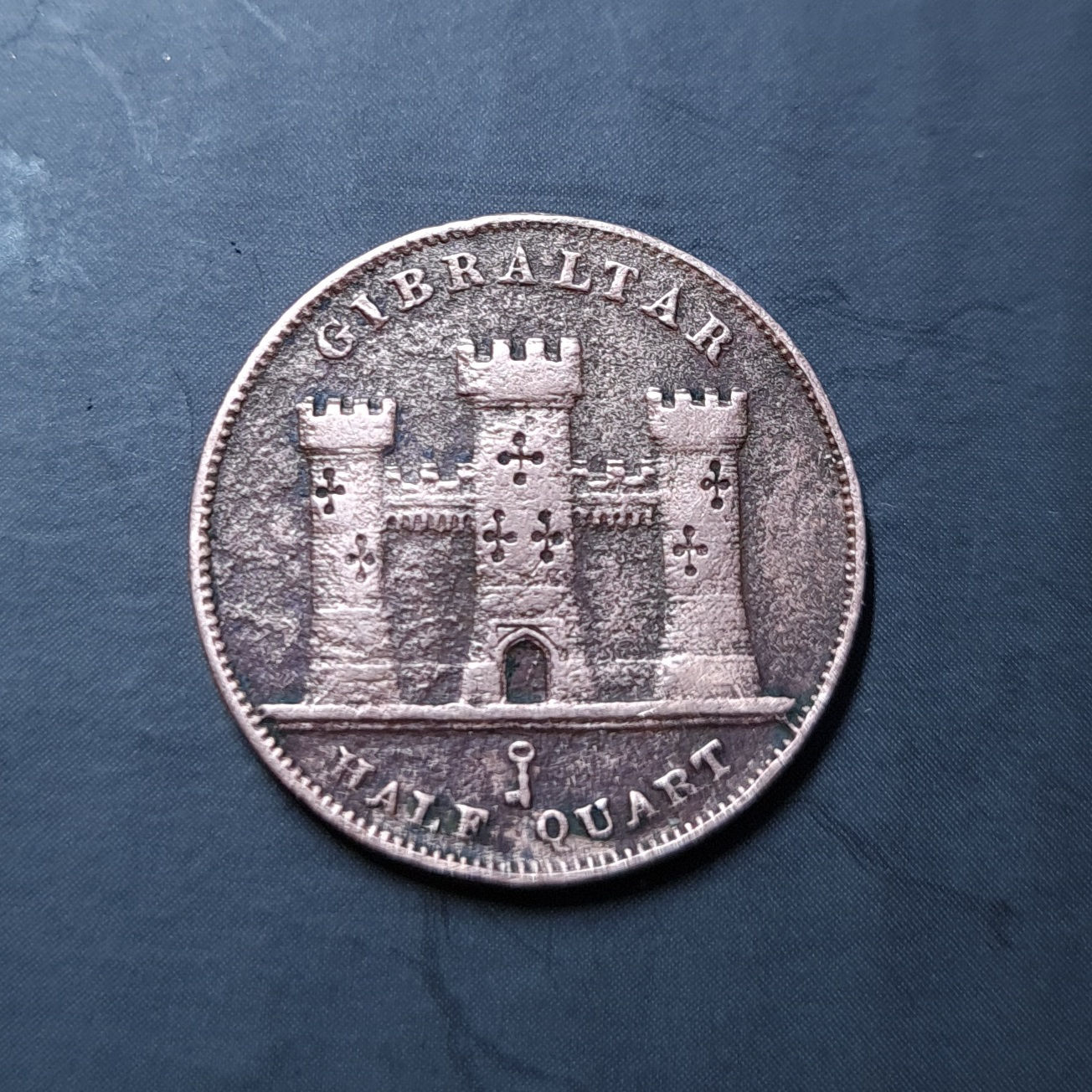 Gibraltar Half Quart - 1842 Bronze (Queen Victoria)