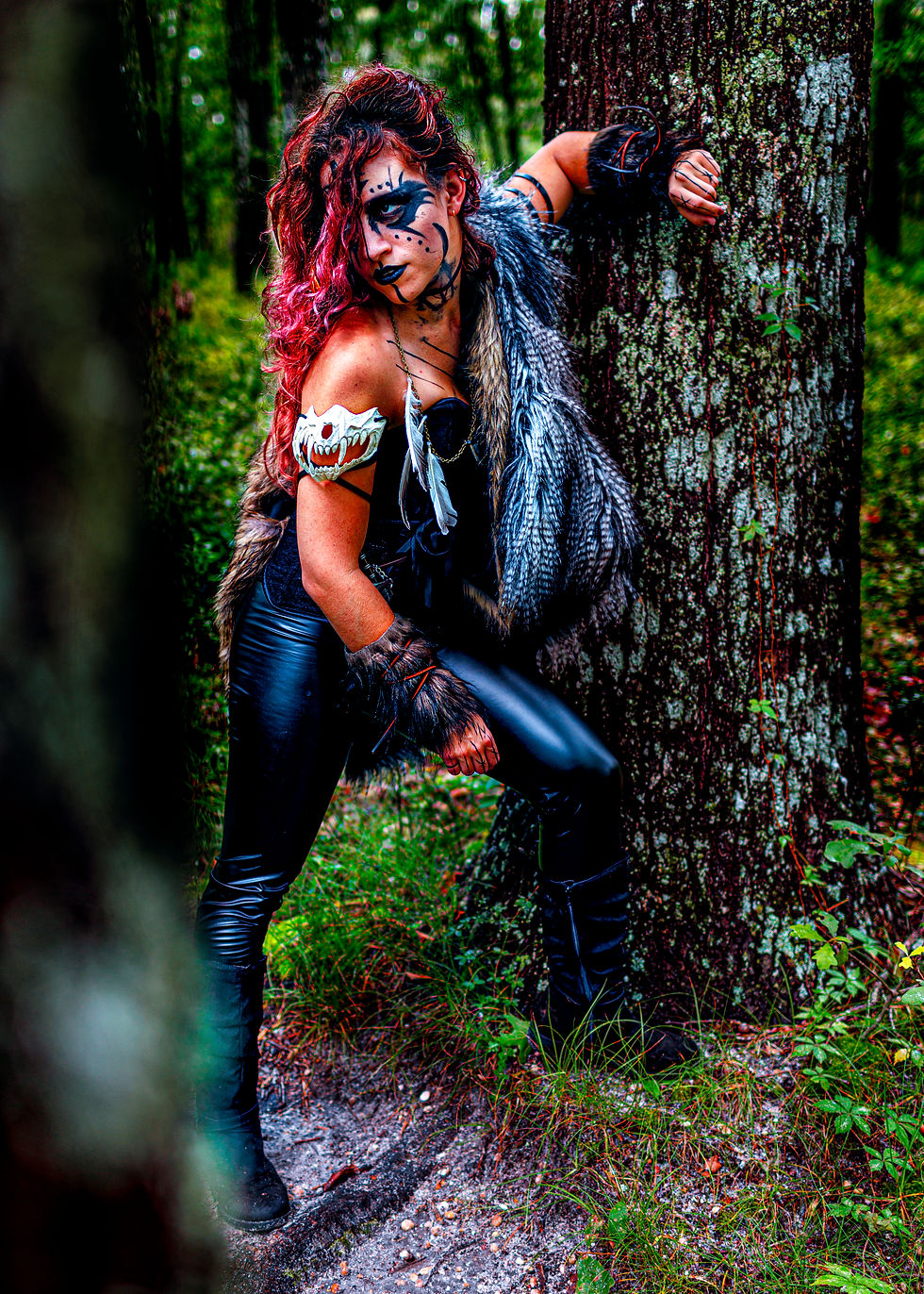 A nordic inspired photoshoot in the New Jersey Pine Barrens by Beauty Nightmare Boudoir by Wildqueen Creative.