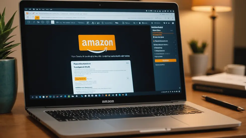 Close-up view of an Amazon product listing on a laptop screen