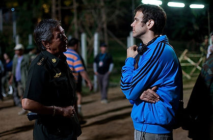 Erich with Nirut Sirichanya on the set of THE BURMA CONSPIRACY