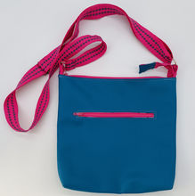 Sac Bandouilère bleu canard et rose