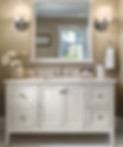 Create a realistic image of a bathroom vanity in a typical middle-class home. The vanity s