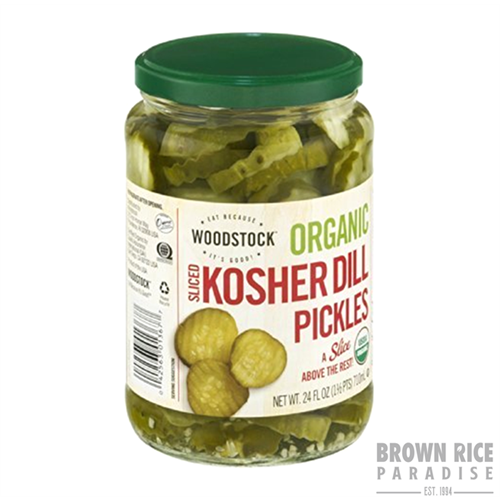 Woodstock Farms Organic Pickles Sliced Kosher Dill, 24 OZ