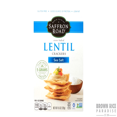 Saffron Road Lentil Crackers Sea Salt, 4.5 OZ