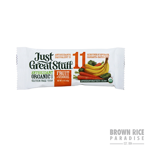 Betty Lou's Just Great Stuff Bar Organic Fruit & Veggie Multi-pack, 1.5 OZ