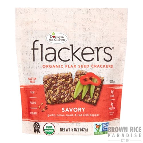 Doctor In The Kitchen Flackers Organic Flax Seed Crackers Savory, 5 OZ