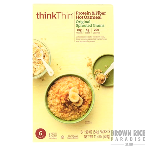 Think Thin Protein & Fiber Hot Oatmeal Original Sprouted Grains, 11.4 OZ