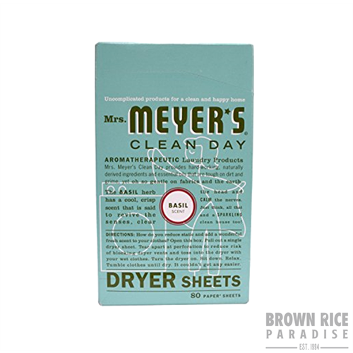 Mrs. Meyer's Clean Day Dryer Sheet Basil, 80 CT