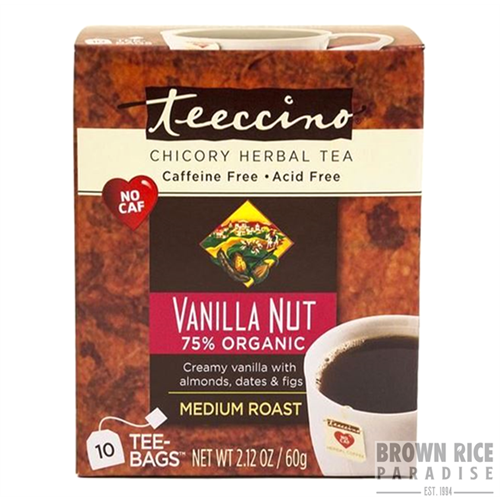 Teeccino Organic Vanilla Nut Roasted Herbal Tea, 10 BAG