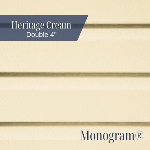Heritage Cream vinyl siding panel close-up, traditional siding color