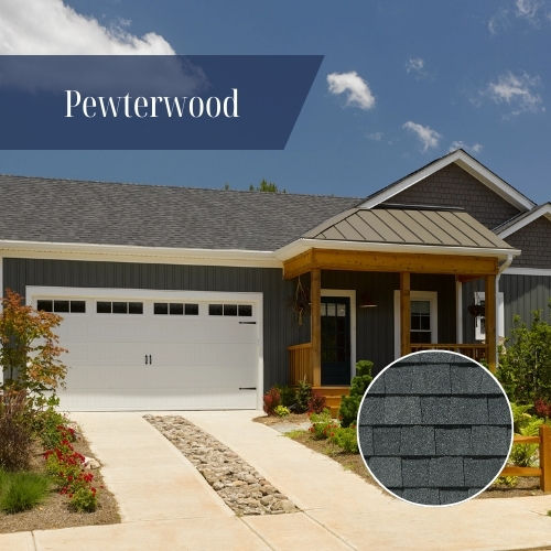 Pewterwood architectural asphalt shingles on a residential roofing system