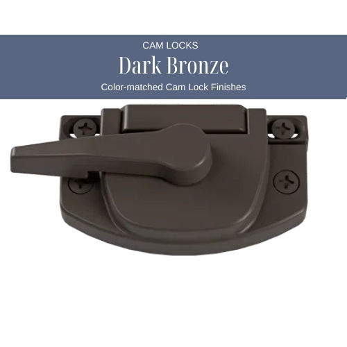 Dark bronze window cam lock hardware for secure and stylish window operation