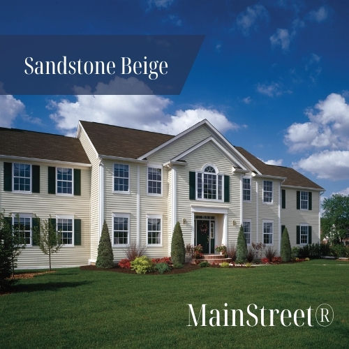 Sandstone Beige vinyl siding on residential exterior in Rhode Island