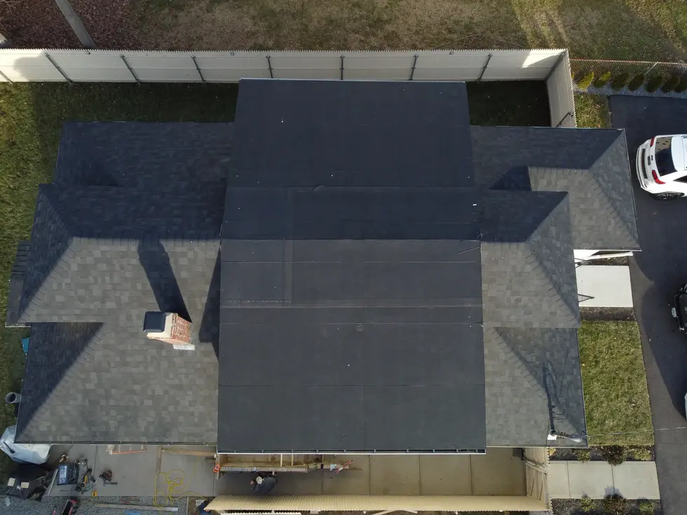 Completed roof installation with Owens Corning Duration shingles in Black Onyx on a Westerly RI home.