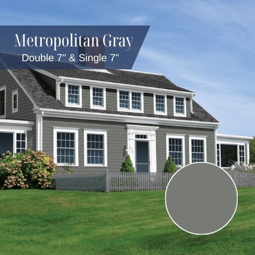 Metropolitan Gray vinyl siding on a modern home exterior, professional siding replacement near Providence RI.