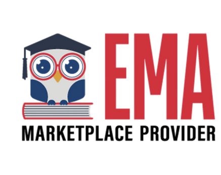 EMA Marketplace Provider logo featuring an owl wearing glasses and a square academic cap perched on top of a closed book.