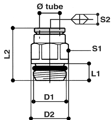 Miniature : 1020 - Vannes à boisseau sphérique mâle / femelle BSP cylindrique