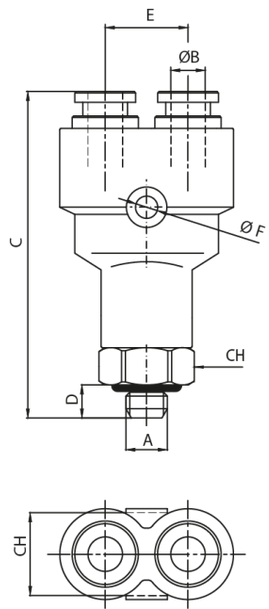 Miniature : 34 -  Raccords instantanés Y mâle orientable BSP conique en résine et laiton
