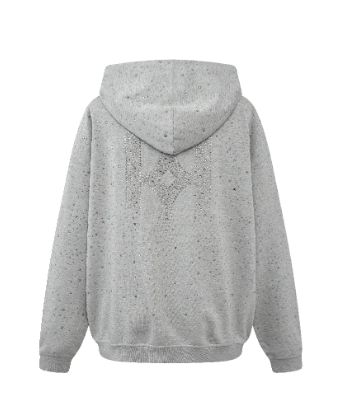 20K Swarovski Diamond Hoodie in Grey | Platinum 20K Swarovski Diamond Hoodie in Grey | Platinum