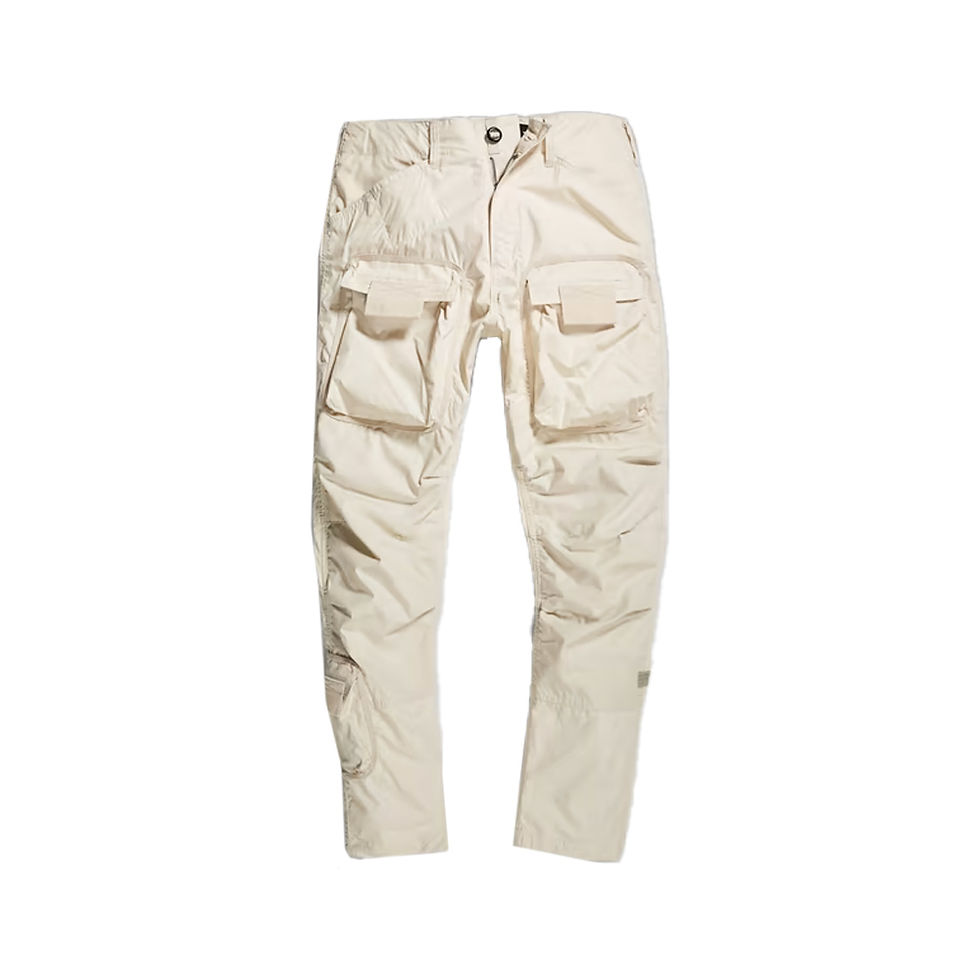 G STAR 3D REGULAR TAPERED CARGO PANTS IN WHITEBAIT