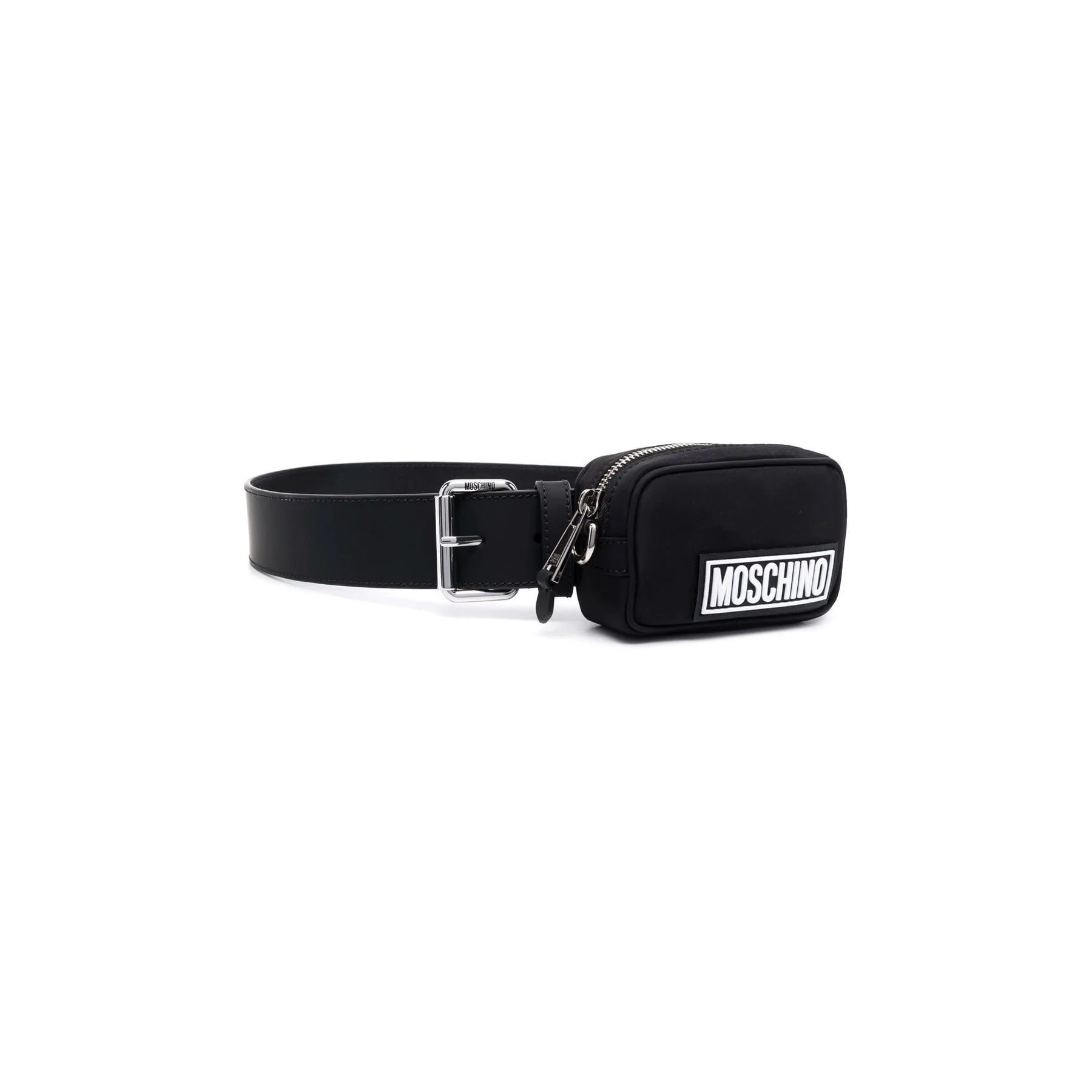 MOSCHINO LOGO-POUCH BELT IN BLACK