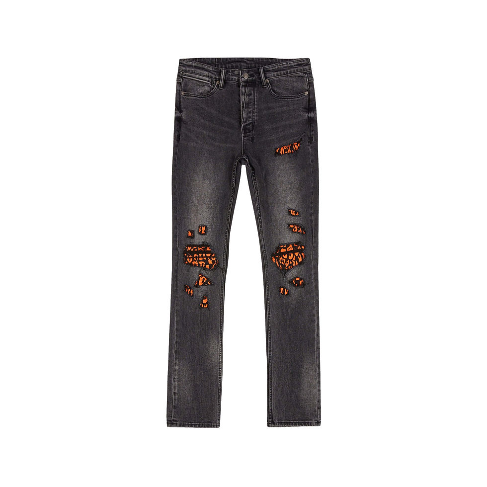 KSUBI VAN WINKLE ANGST FIRE PATCH JEAN IN BLACK