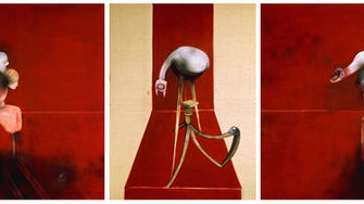 On top - Francis Bacon - Second Version, Triptych 1944 (Large Version)