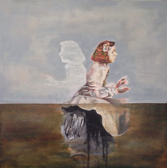 Double - olio  e bitume su canapa veneta 70x70, 2016