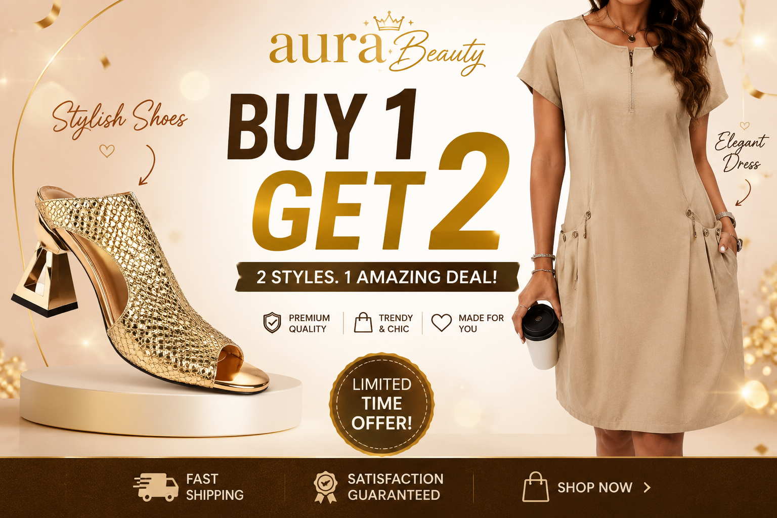 Buy a dress and get a pair of shoes for FREE.