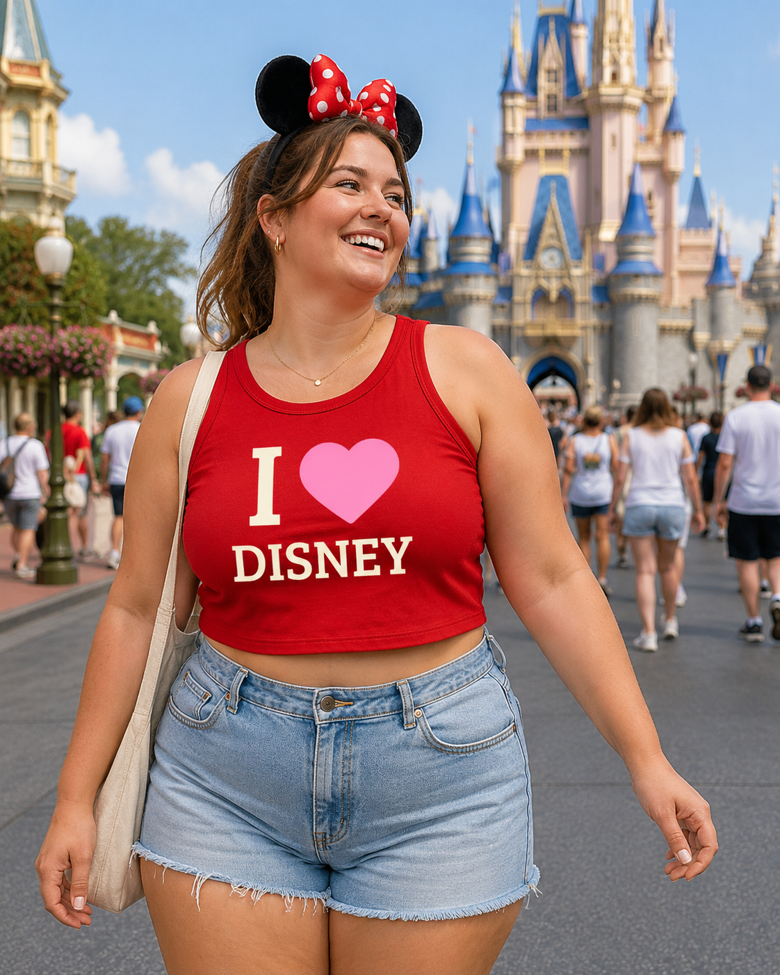 I ♥ Disney Red Cropped Tank Top