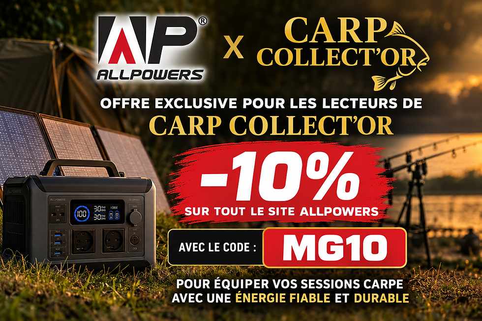 Profitez de 10% sur tout le site ALLPOWERS avec votre code Carp Collect'Or en cliquant directement sur ce visuel