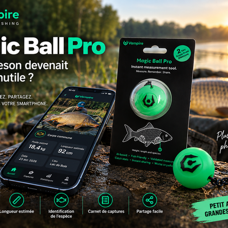Magic Ball Pro Vampire pour estimer le poids et la longueur d’une carpe sans peson grâce à une photo