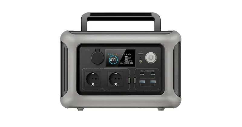 Station électrique portable ALLPOWERS R600 : 600 W de puissance et 299 Wh de capacité pour recharger téléphones, sondeurs et équipements électroniques lors des sessions de pêche