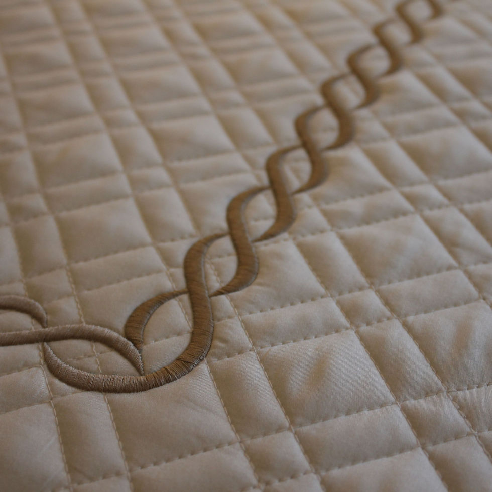 Thumbnail: Quilted bedspread with embroidery