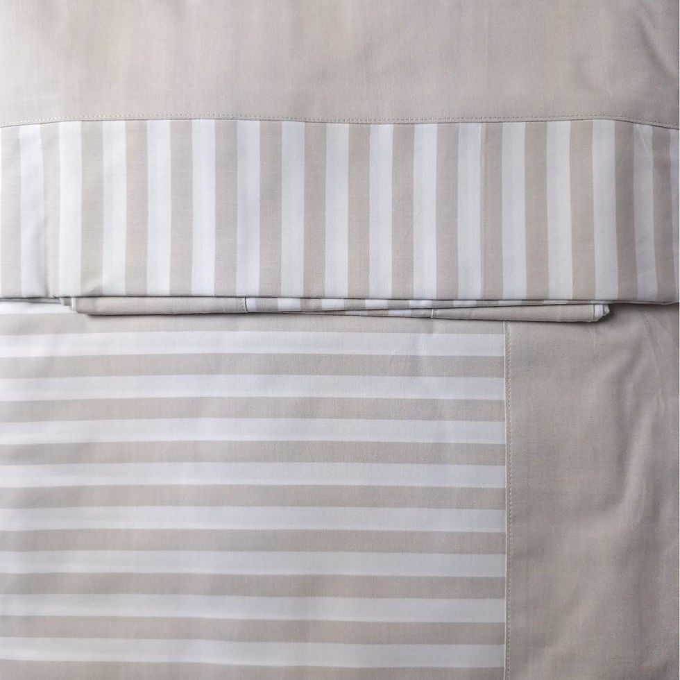 Thumbnail: Completo letto "RIGA 1 CM" cotone 100 % tinto in filo