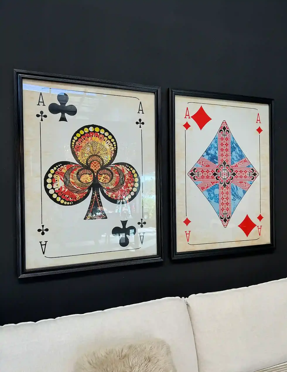 2 Playing Cards Artwork in Showroom