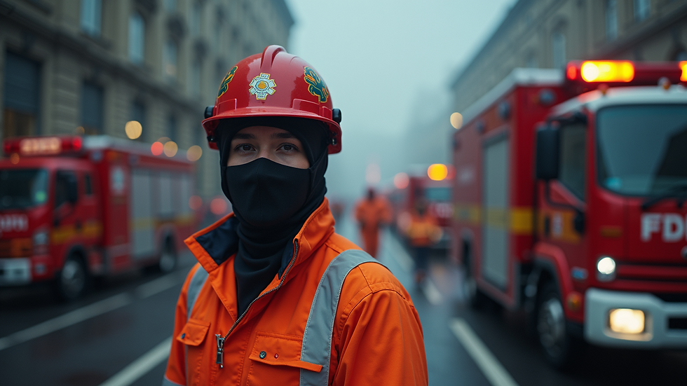 Eye-level view of emergency medical technicians in action