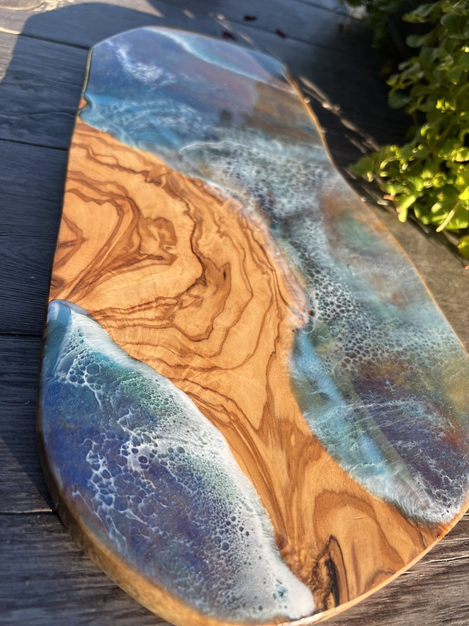 Thumbnail: River Delta Inspired Olive Wood Board