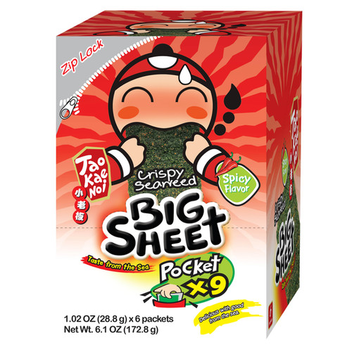 Big Sheet Pocket Spicy 6.1 oz (172.8g: 28.8g x 6 pcs) | TaokaenoiUSA