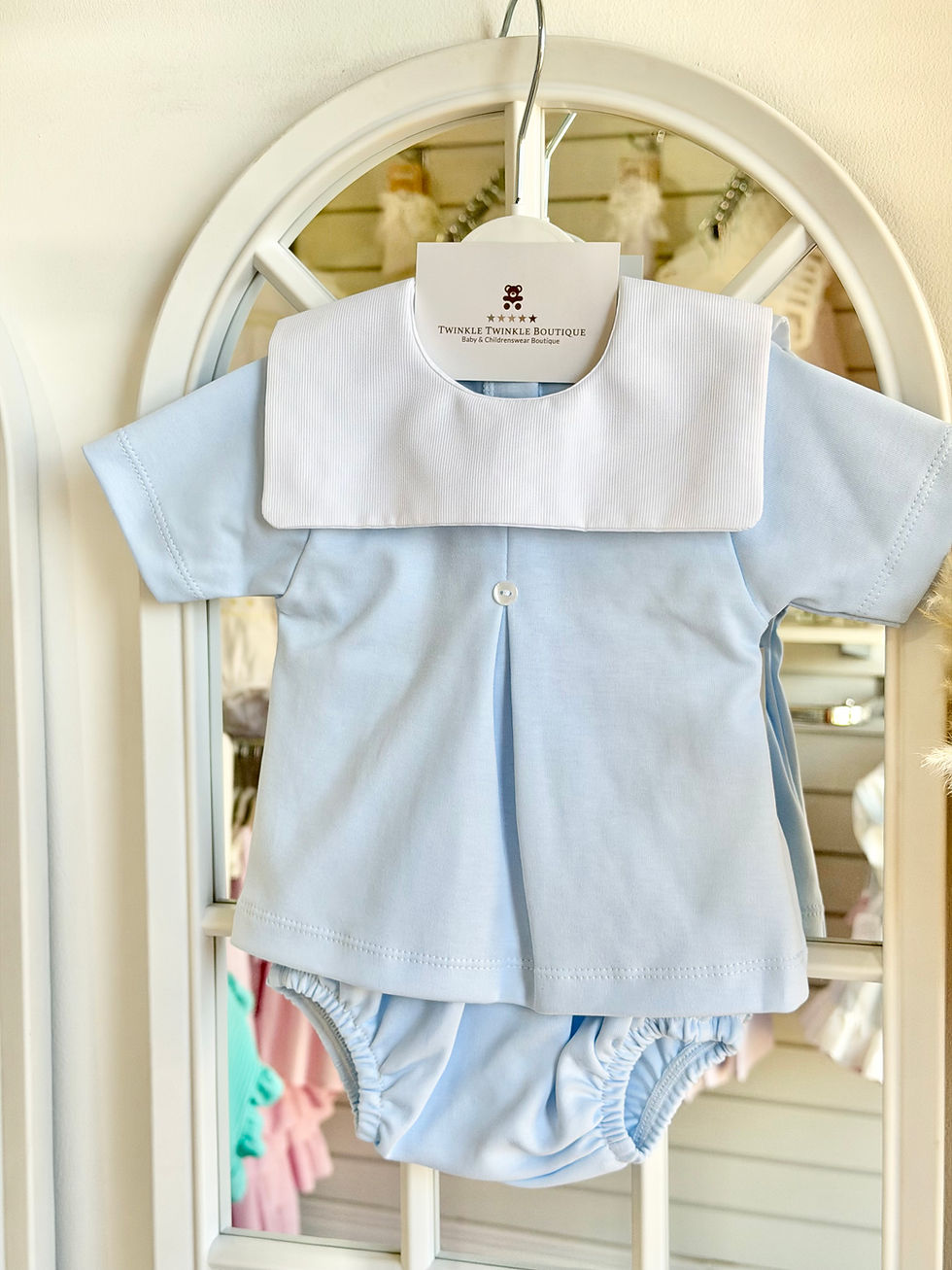 Thumbnail: Boys Collared Jam pant set - BLUE 