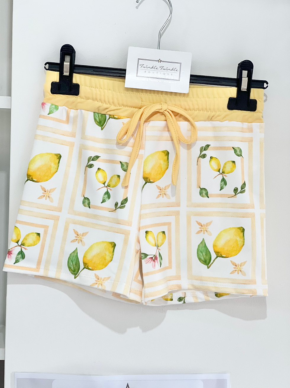 Boys Lemon Print Swimming Trunks - LEMON 