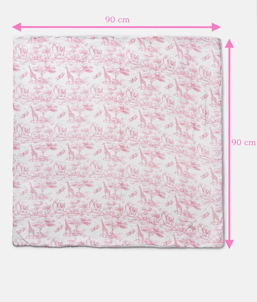 Thumbnail: Safari Collection Blanket and Pillow Set - CAMEL | BABY BLUE | DUSKY PINK